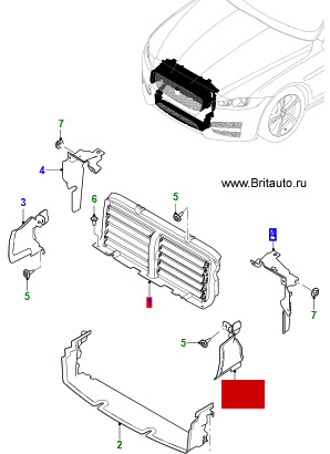 Левый передний щиток дефлектора Jaguar XF