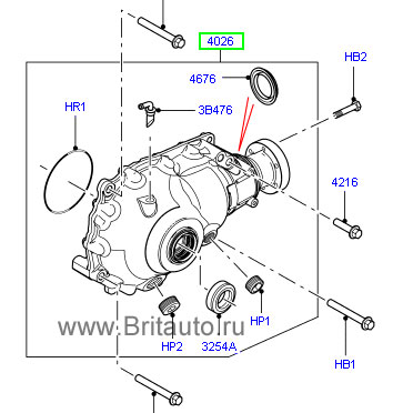 Дифференциал задний range rover 2002 - 2009, 3,6л дизель