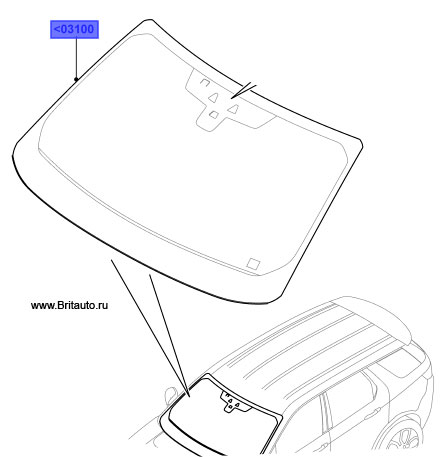 Лобовое стекло стандартное Land Rover Discovery Sport, без обогрева, без дисплея над головой. Изготовитель - завод Хэйлвуд (UK).