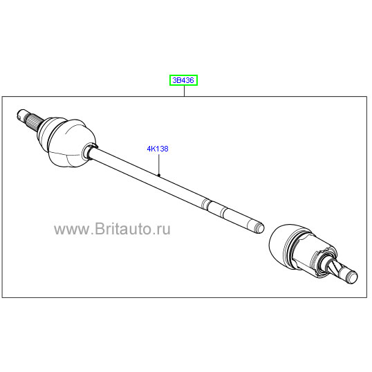 Вал карданный задний левый в сборе со шрус на lr freelander