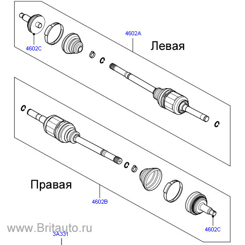 Ведущая полуось задняя правая Land Rover Discovery 3 - 4 2005 - 2016 и Range Rover Sport 2005 - 2013 - ШРУСы внешний и внутренний, вал,  пыльники с хомутами. Полностью комплектный узел. Запчасть оригинальная новая Land Rover, в оригинальной коробке. 