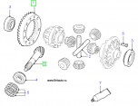 Главная пара привода заднего моста Land Rover Defender 2007 - 2018, шестерня плюс зубчатое колесо.
