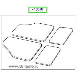 Комплект велюровых ковров премиум класса для range rover 2010 - 2012. цвет: navy