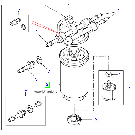 Фильтр топливный LR Discovwery 2 и LR Defender до 2007г.в.
