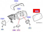 Зеркальный элемент зеркала заднего вида правого Range Rover 2010 - 2012, электрохроматический, с обогревом и мертвыми зонами.