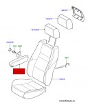 Подлокотник водительского кресла (левого) Range Rover Sport 2005 - 2012, цвет: Ebony Black, кожа: Windsor, прострочка: Ivory.