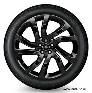 Колесо R20 Land Rover Discovery 5 в сборе: диск LR08158 Gloss Black, шина шипы Michelin X-Ice North 2 SUV XL 255/55 R20, с датчиком давления. Правая сборка.