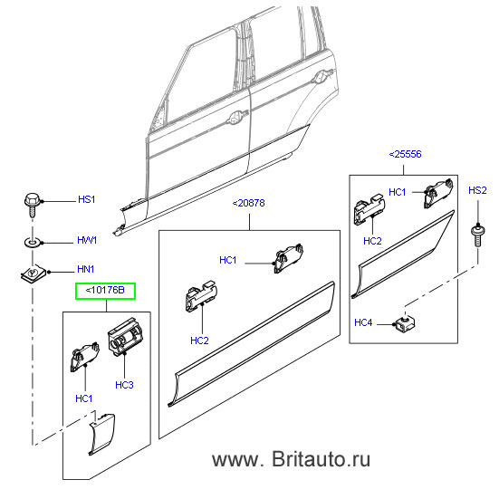 Молдинг правого переднего крыла range rover 2002 - 2012