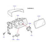 Корпус зеркала заднего вида правого LR Discovery 4 до 2014 м.г. и Range Rover Sport 2010 - 2013, с камерой, с электроприводом складывания, с функцией запоминания положения, с подсветкой входа.