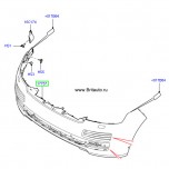 Бампер передний Range Rover 2013 - 2017, с парктрониками, без камеры, с противотуманными фарами.