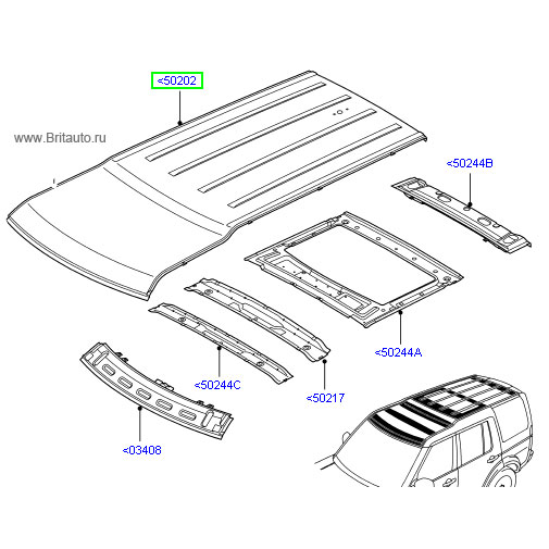 Крыша в сборе lr discovery 3, 4