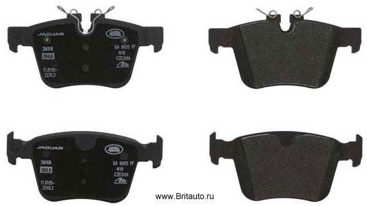 Тормозные колодки задние, комплект, Land Rover Discovery Sport, Range Rover Evoque 2012 - 2018, Range Rover Velar. Оригинал Land Rover.
