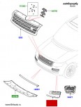 Решетка переднего бампера правая range rover 2018 - 2019 autobiography black и sv, цвет: graphite atlas