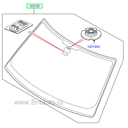Стекло лобовое range rover 2002 - 2009, стандартное, с датчиком осадков.