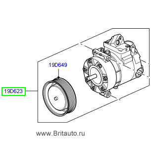 Компрессор кондиционера в сборе lr discovery 3 и range rover sport 2005 -2009, на 2,7л дизель