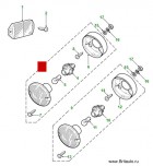 Задний противотуманный фонарь Land Rover Defender 2007 - 2019, в сборе.