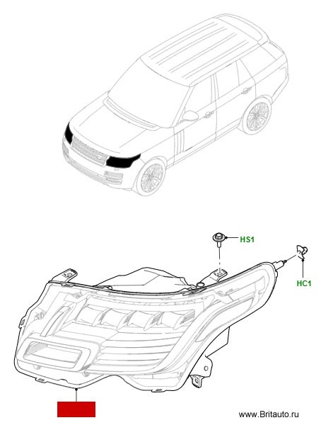 Фара передняя правая светодиодная Range Rover 2018 - 2020, тип Pixel
