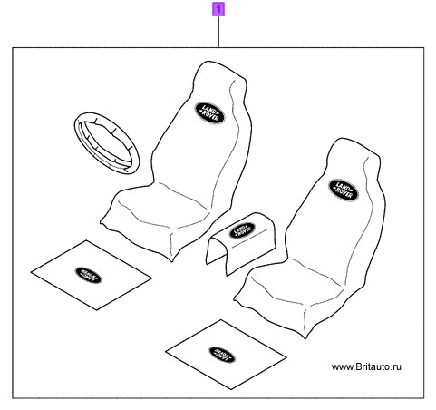 Комплект одноразовых чехлов защиты передней части салона Land Rover Defender 2 - кресла, коврики, передняя консоль, руль.