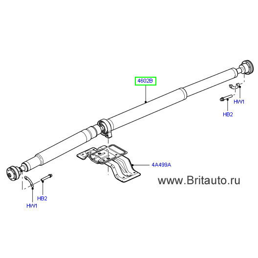 Вал карданный Land Rover Freelander 2 в сборе, на механическую МКПП, до VIN: DH331686