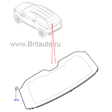 Стекло задней двери на range rover evoque, тонированное