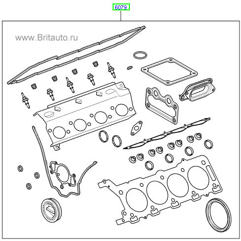 Комплект прокладок двигателя 4,2 бензин на range rover 2002 - 2012 и range rover sport 2005 - 2013