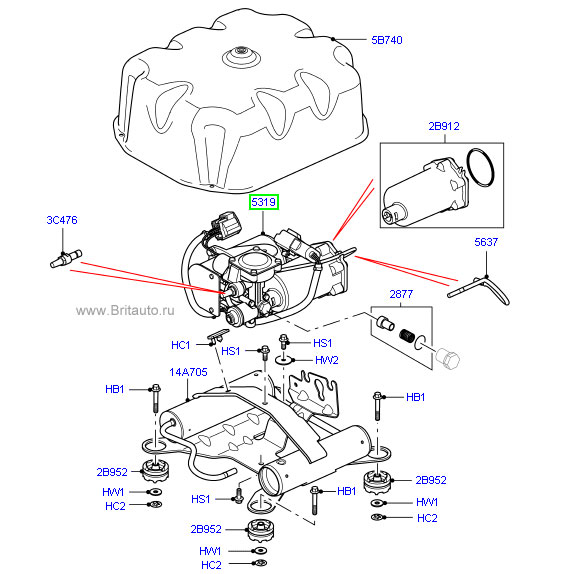 Компрессор выравнивания подвески range rover 2010 - 2012