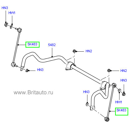 Тяга переднего стабилизатора range rover 2002 - 2012