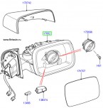 Корпус зеркала левого LR Freelander 2, с электроприводом складывания.