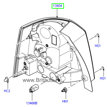 Задний правый фонарь Land Rover Freelander 2, 4-х позиционный.