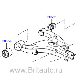 Рычаг задней подвески правый нижний land rover discovery 3, с передней и задней пневматической подвесками