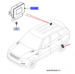 Модуль электрического стояночного тормоза (ручника) Range Rover 2013 - 2016 и Range Rover Sport 2014 - 2016, до VIN: FA999999