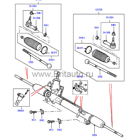 Тяга + наконечник с наружным шаровым шарниром m14 range rover sport 2005 - 2012