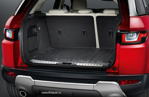Коврик багажника Range Rover Evoque 2012 - 2019, плоский, с ламелями, резина, черный.