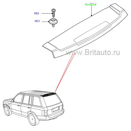 Комплект заднего спойлера загрунтованый range rover 2010 - 2012