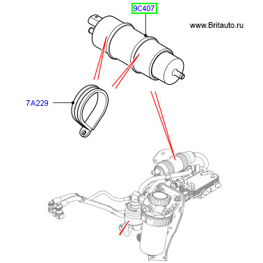 Топливный насос рядный, вспомогательный, на 4,4Л Дизель на Range Rover 2002 - 2017 и Range Rover Sport 2014 - 2017