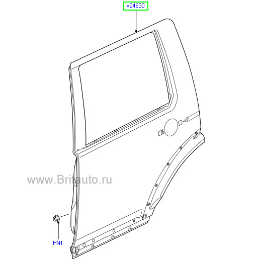Дверь задняя левая lr discovery 3, 4