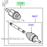 Шрус передний левый в сборе Land Rover Discovery 4 и Range Rover Sport 2010 - 2013, вал + Шрус внутрении и внешний. Полностью комплектный узел. Оригинал Land Rover, в оригинальной упаковке. 
