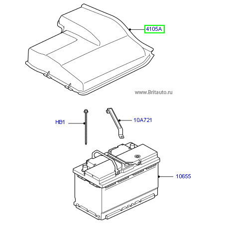 Крышка аккумулятора верхняя правая Range Rover Sport 2010 - 2013 и LR Discovery 4