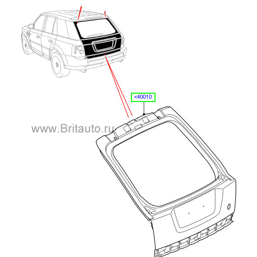 Задняя дверь range rover sport 2010 - 2013