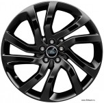 Колесный диск R20 Gloss Black Range Rover Velar, Land Rover Discovery Sport и Range Rover Evoque, с 5-ю двойными спицами, цвет: черный