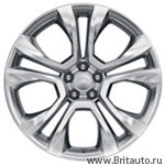 Диск колесный Range Rover Evoque и Land Rover Discovery Sport, R20, Style 524, с 5-ю двойными спицами, полированные, глянцевые, светлые.