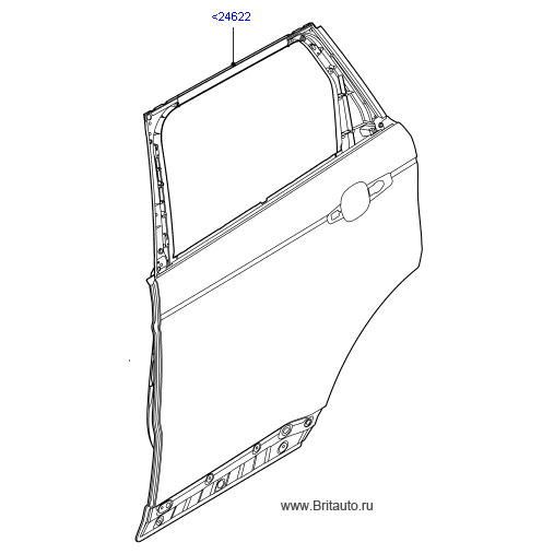 Задняя правая дверь Range Rover Sport 2014 - 2019, поставляется без петель