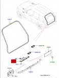 Ручка с кнопкой, на двери багажного отделения Range Rover Sport 2014 - 2020, отделка и уплотнение