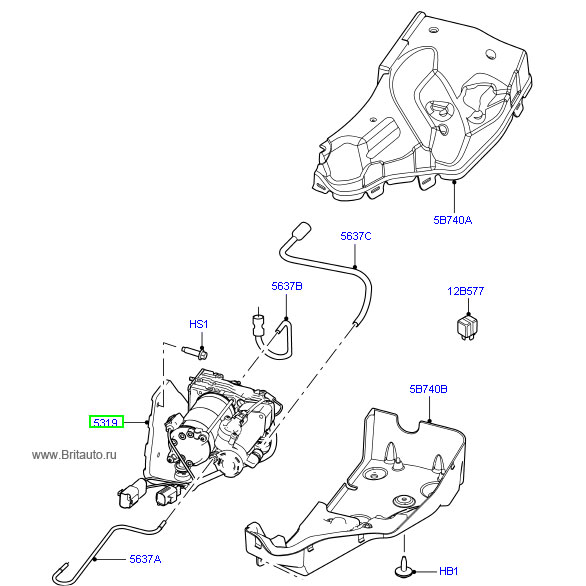 Компрессор пневмоподвески Land Rover Discovery 3 - 4, Range Rover Sport 2005 - 2013. Оригинал Land Rover, в оригинальной упаковке.