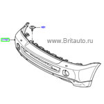 Передний бампер на range rover sport 2002 - 2009 загрунтованый, с омывателями фар