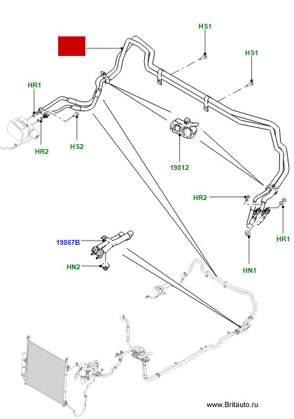 Трубопровод системы кондиционирования Range Rover 2013 - 2019 и Range Rover Sport 2014 - 2019