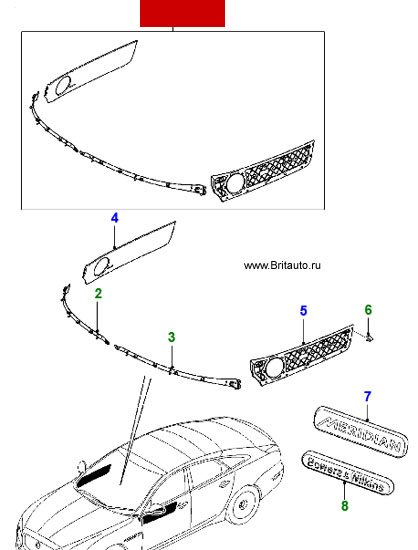 Декоративные панели отделки передней панели и передних дверей Jaguar XJ от 2010 м.г.,  без пакета Supersport, шпон Satin Elm