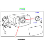 Наружное зеркало заднего вида правое на Land Rover Freelander, в сборе, включает корпус заркала, электродвигатель, крышку, сдвоенное наружное зеркало с электроприводом и обогревом.