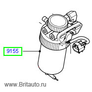 Топливный фильтр в сборе, с датчиком, на range rover 2002 - 2012, дизель 4,4л