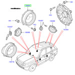 Динамик Bass задней двери premium sound на Range Rover Sport 2005 - 2013 и LR Discovery 3 и 4